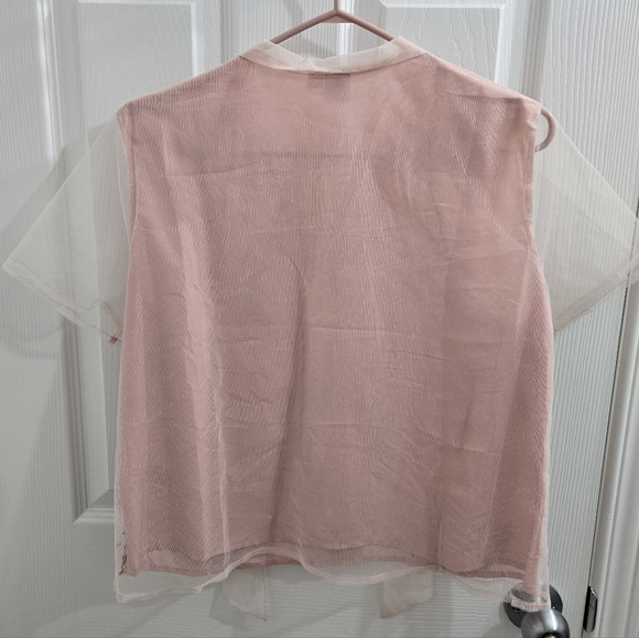 Twik Floral Embroidered Mesh Top Size M - Picture 3 of 11